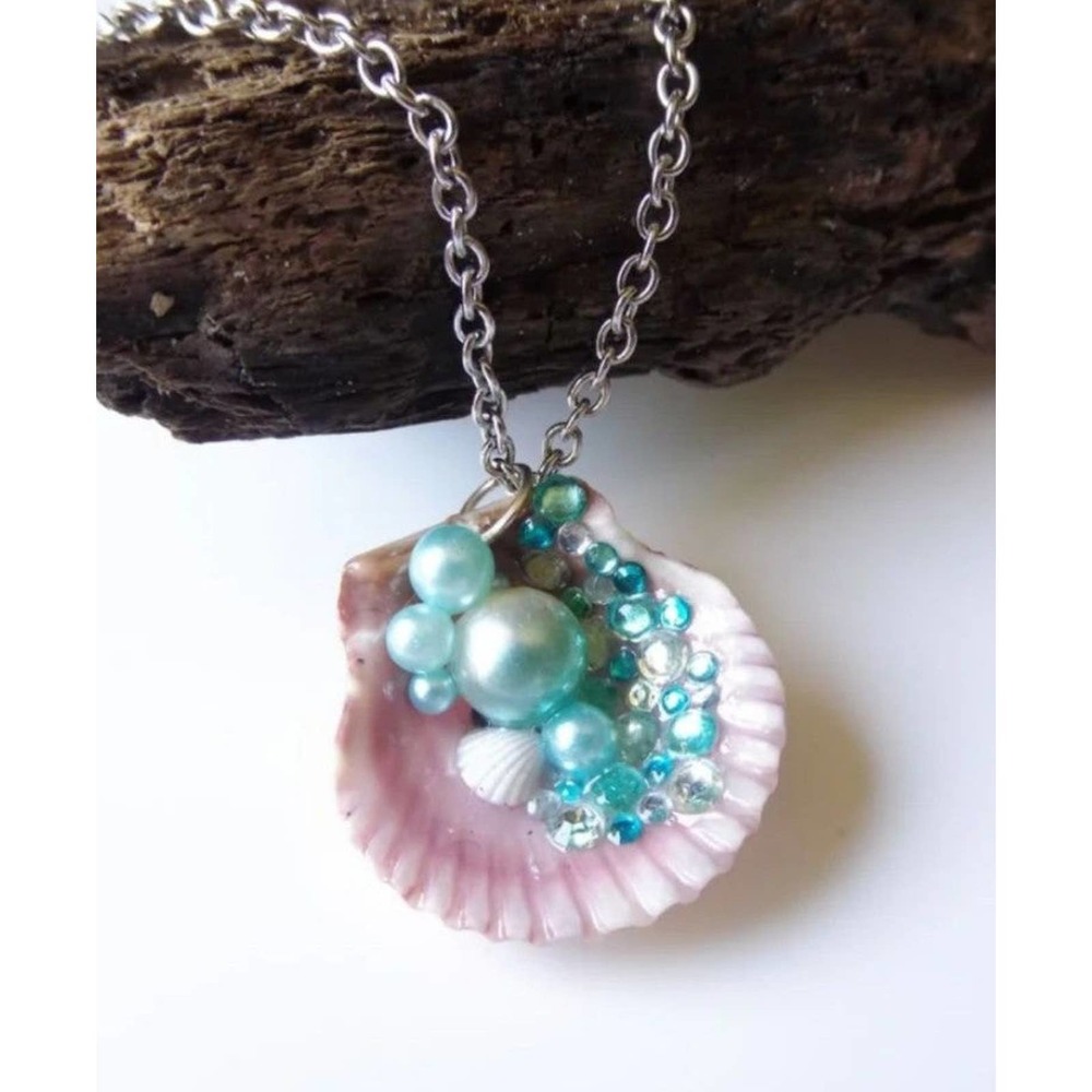 Blue Ariel necklace hippy summer jewelry